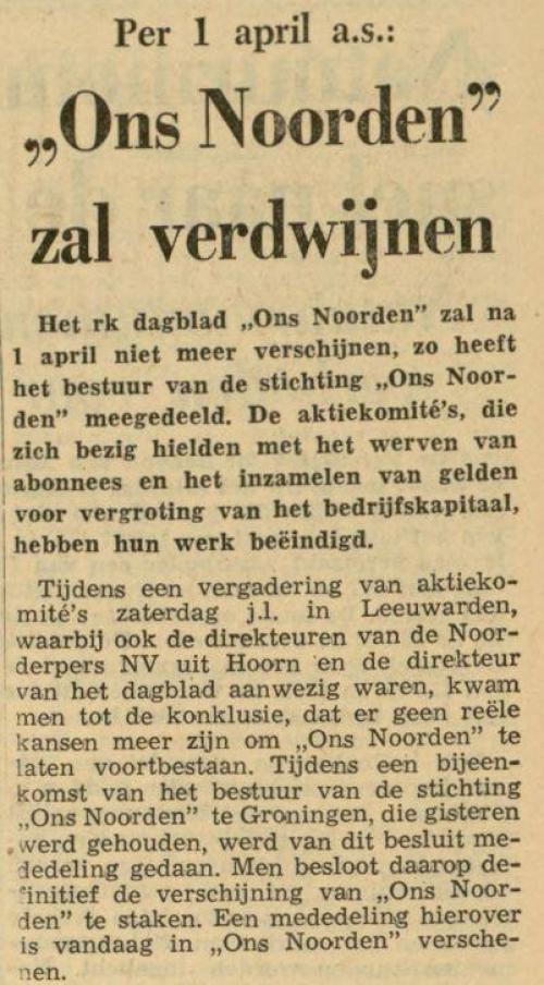 Artikel in Leeuwarder courant, 23-03-1964