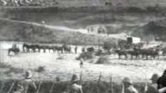 Zuid-Afrika 1900: Boerenoorlog, Britse terugtocht over de Tugela rivier.