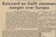 ‘Bolsward en Delft stemmen morgen over Europa’, Nieuwsblad van het Noorden, 16-12-1952.