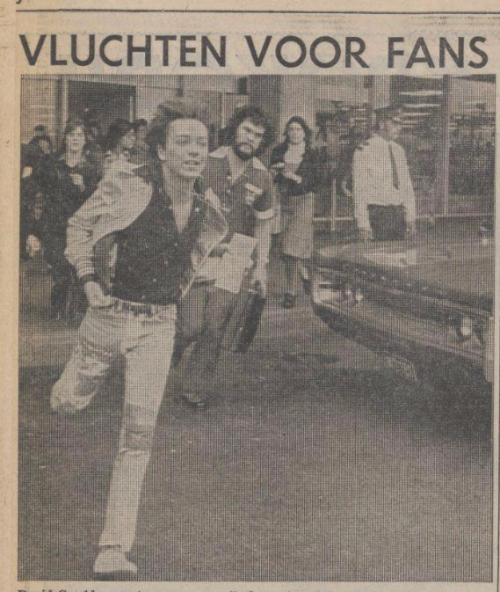 David Cassidy vlucht voor fans, 04-07-1975 