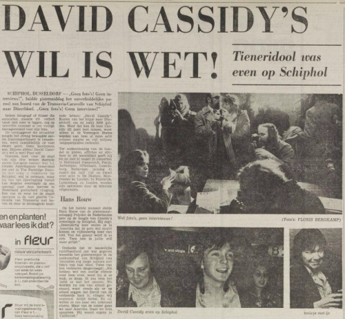 David Cassidy's wil is wet, 03-03-1973