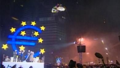 Lancering van de Euro in Frankfurt