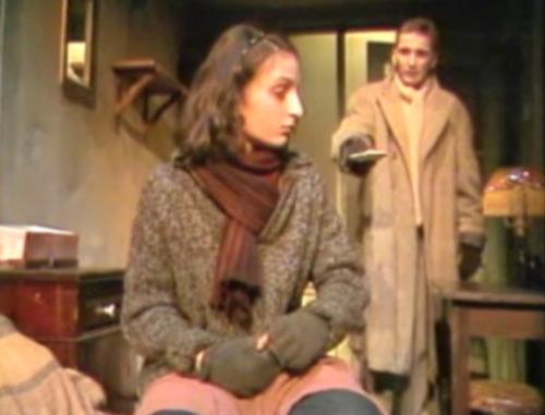 Anne Frank (Jip Wijngaarden) en Peter van Daan (Frank Rigter): toneeluitvoering 1984